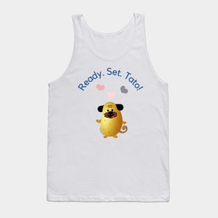 Cute Potato Pug and Hearts Tank Top